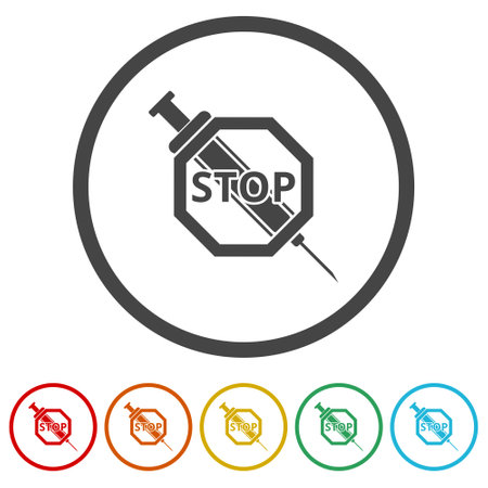 Stop vaccinacion iconのイラスト素材