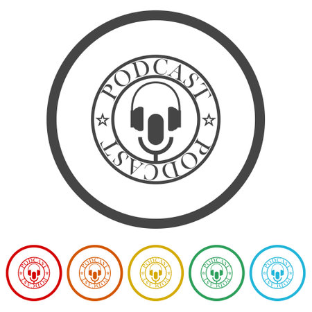 Podcast iconのイラスト素材
