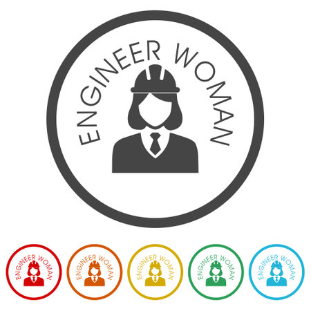 Engineer woman iconのイラスト素材