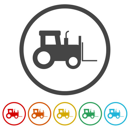 Forklift machine iconのイラスト素材