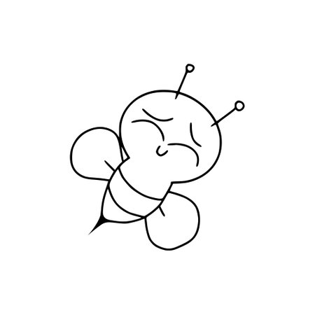 Bee hand drawn iconのイラスト素材