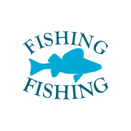 Fishing word with fish iconのイラスト素材