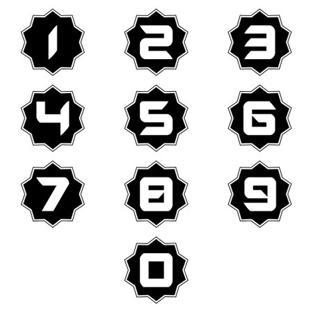 Numbers set iconのイラスト素材