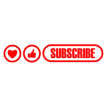 Heart Like Subscribe button iconのイラスト素材