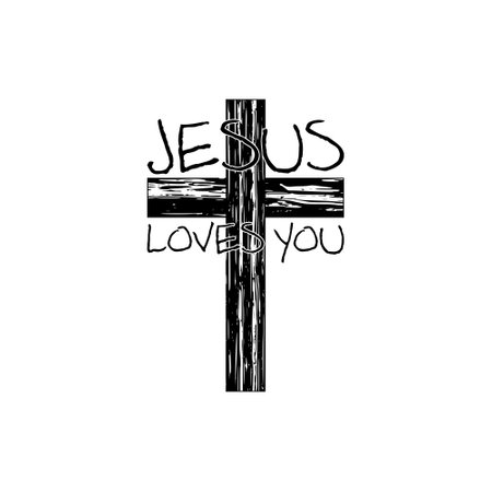 Jesus loves you cross iconのイラスト素材