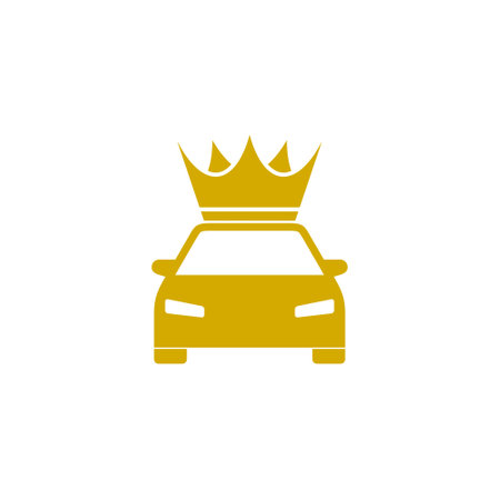 Car icon with crownのイラスト素材