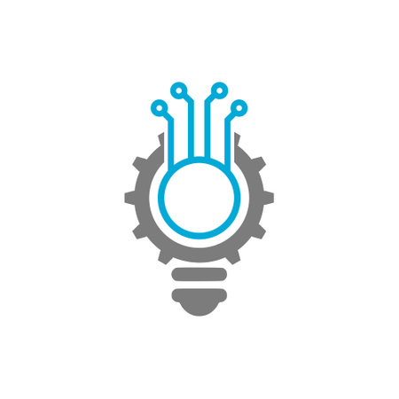 Light bulb creative idea Technology iconのイラスト素材