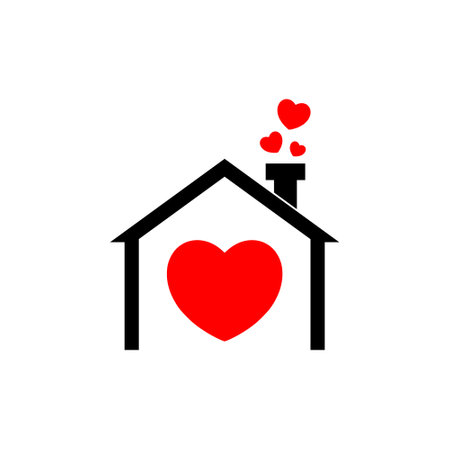 House and heart symbol iconのイラスト素材