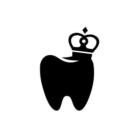Crown on tooth iconのイラスト素材