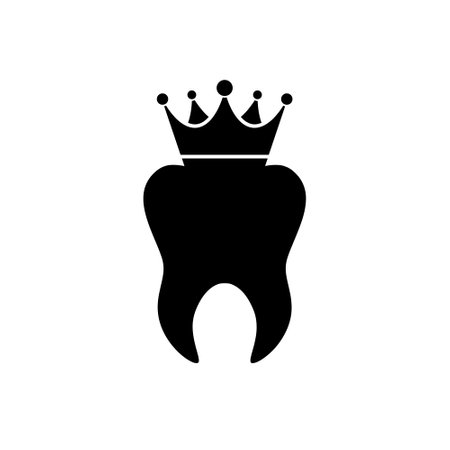 Crown on tooth iconのイラスト素材