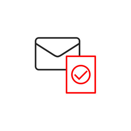 Envelope with confirmed document iconのイラスト素材