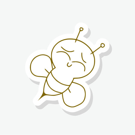 Bee hand drawn icon stickerのイラスト素材