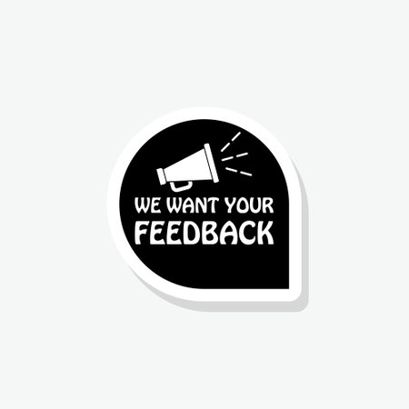 We want your feedback stickerのイラスト素材