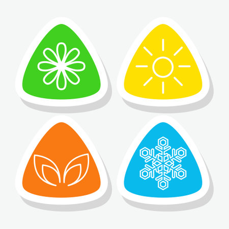 Four seasons stickerのイラスト素材