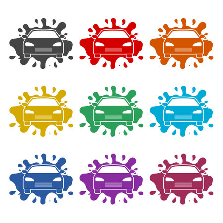 Car wash color setのイラスト素材