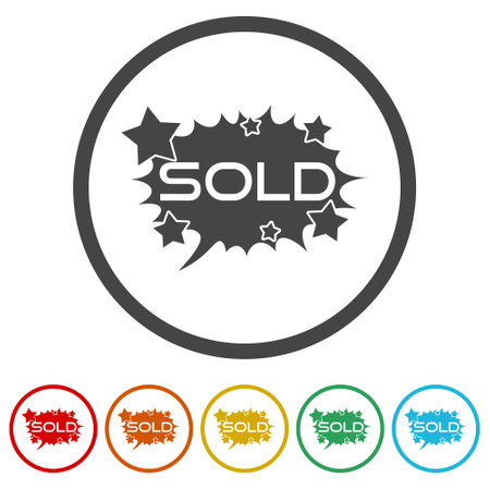 Sold speech bubble sign ring iconのイラスト素材