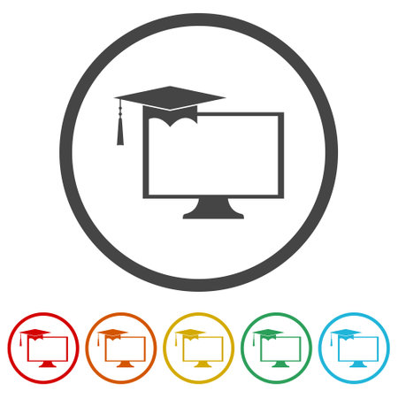 Graduate Cap Desktop Screen ring iconのイラスト素材