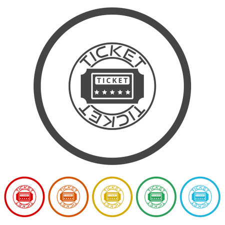 Ticket circle ring iconのイラスト素材
