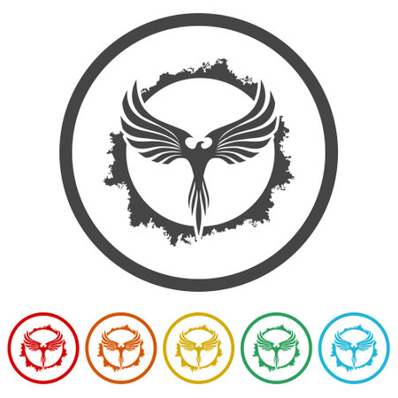 Phoenix circle ring iconのイラスト素材