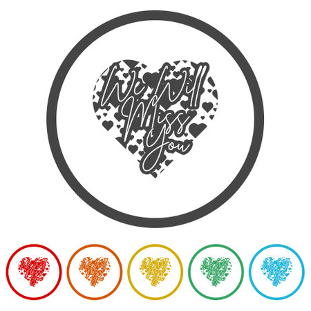 We Will Miss You sign ring iconのイラスト素材