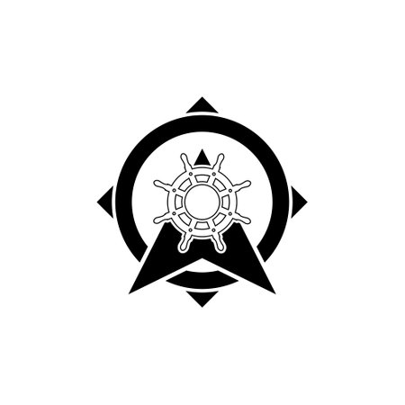 Compass nautical logo iconのイラスト素材
