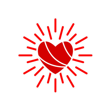 Heart with rays iconのイラスト素材