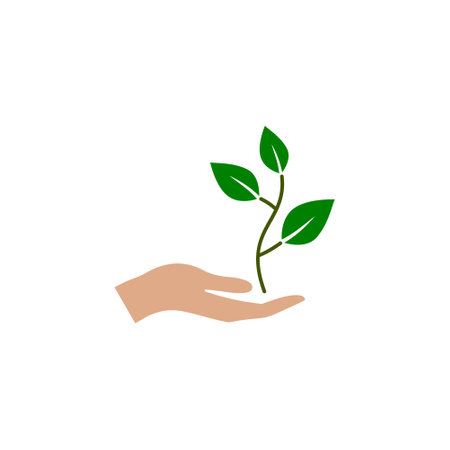 Plant, sprout in a hand iconのイラスト素材