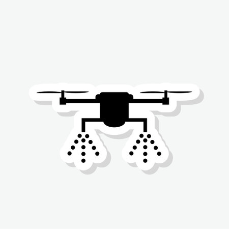 Agriculture drone icon stickerのイラスト素材