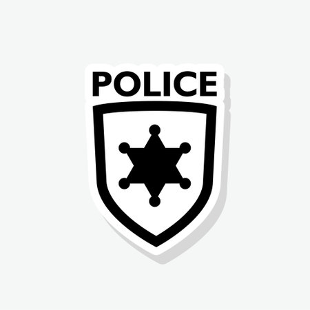Police badge sticker iconのイラスト素材
