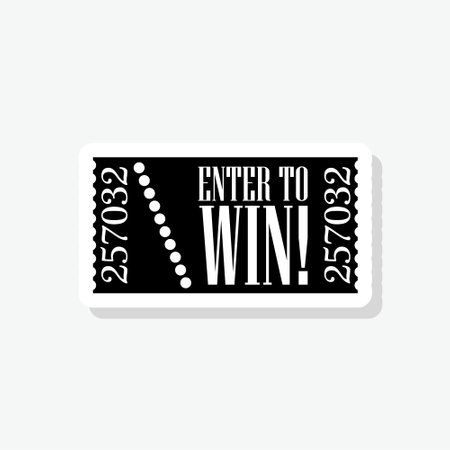Enter to win ticket sticker iconのイラスト素材