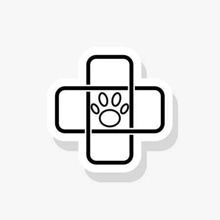 Veterinary glyph icon stickerのイラスト素材