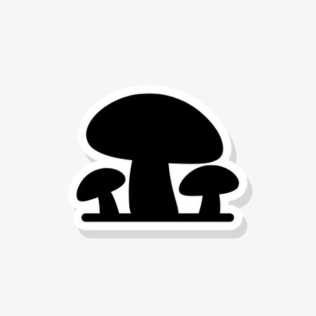 Mushroom icon stickerのイラスト素材