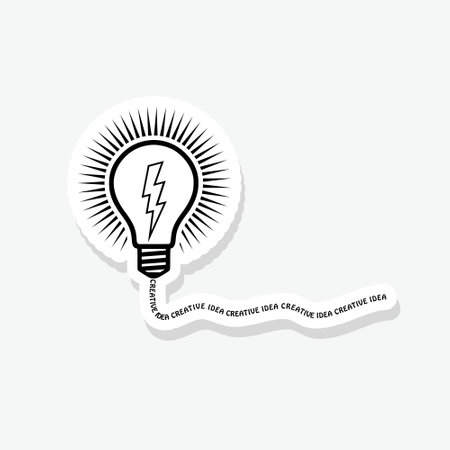 Creative idea light bulb sticker iconのイラスト素材