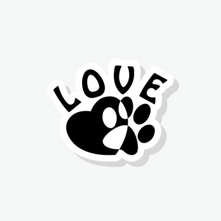 Love my dog or cat sticker iconのイラスト素材