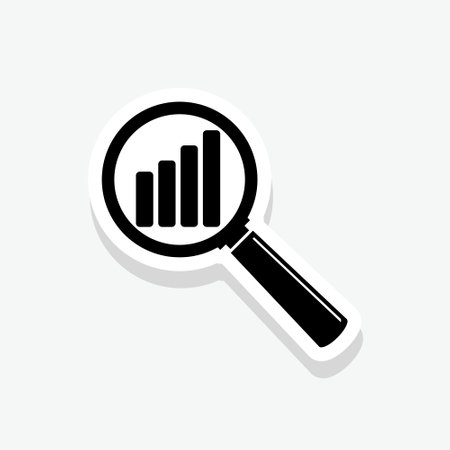 Magnifying glass profit icon stickerのイラスト素材