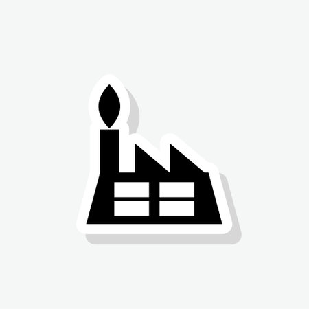 Green factory sticker iconのイラスト素材