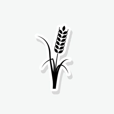Wheat ears or rice icon stickerのイラスト素材