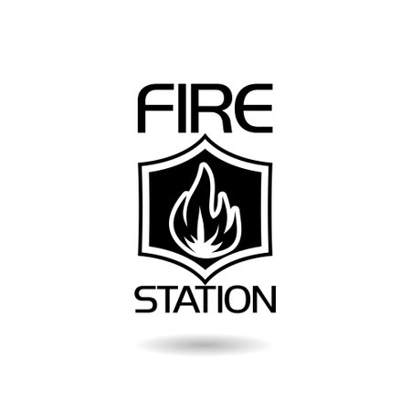Fire station shadow iconのイラスト素材