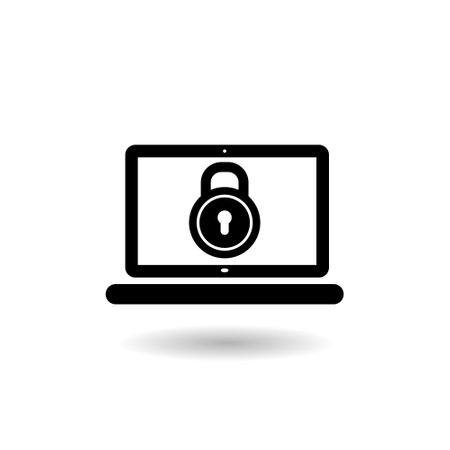 Cyber security icon shadowのイラスト素材