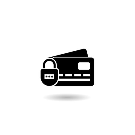 Secure payment icon shadowのイラスト素材