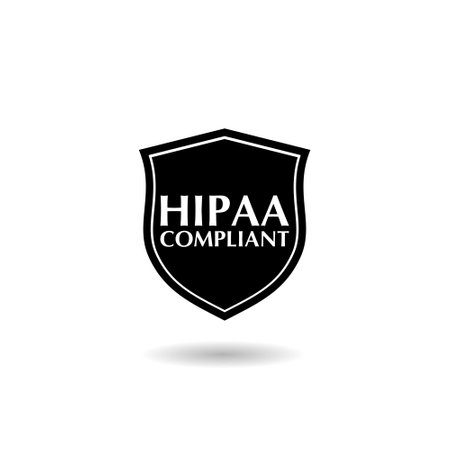 HIPAA shield icon shadowのイラスト素材