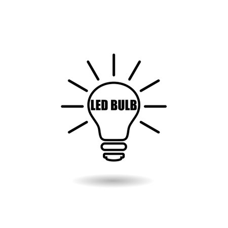 Led Light bulb icon shadowのイラスト素材