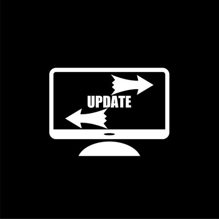 PC monitor update dark iconのイラスト素材