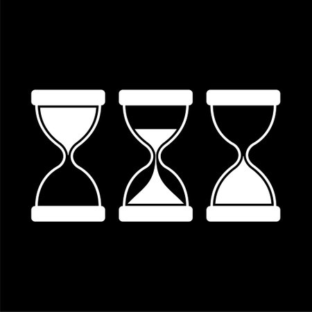 Set of sand clock dark iconのイラスト素材