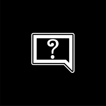 Question mark in the speech bubble dark iconのイラスト素材