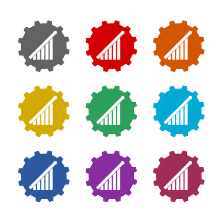 Gear with graphic chart icon colorのイラスト素材