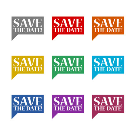 Save the date color iconのイラスト素材
