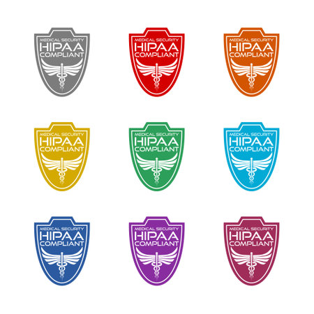 HIPAA shield icon colorのイラスト素材