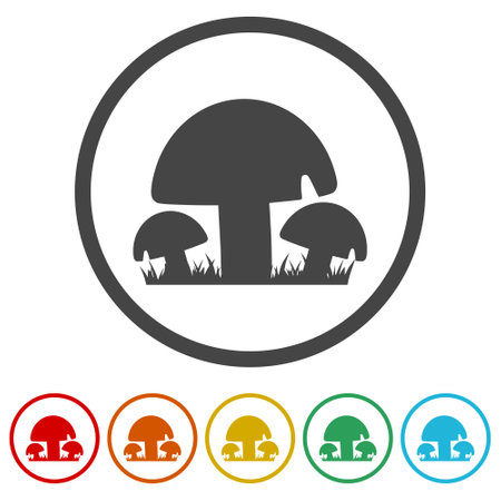 Mushroom icon ringのイラスト素材