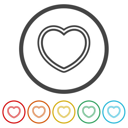 Heart four ring iconのイラスト素材